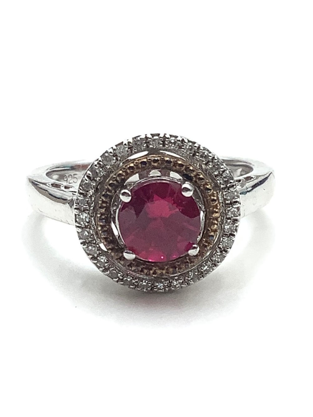Lab Created Ruby & Diamond Ring
